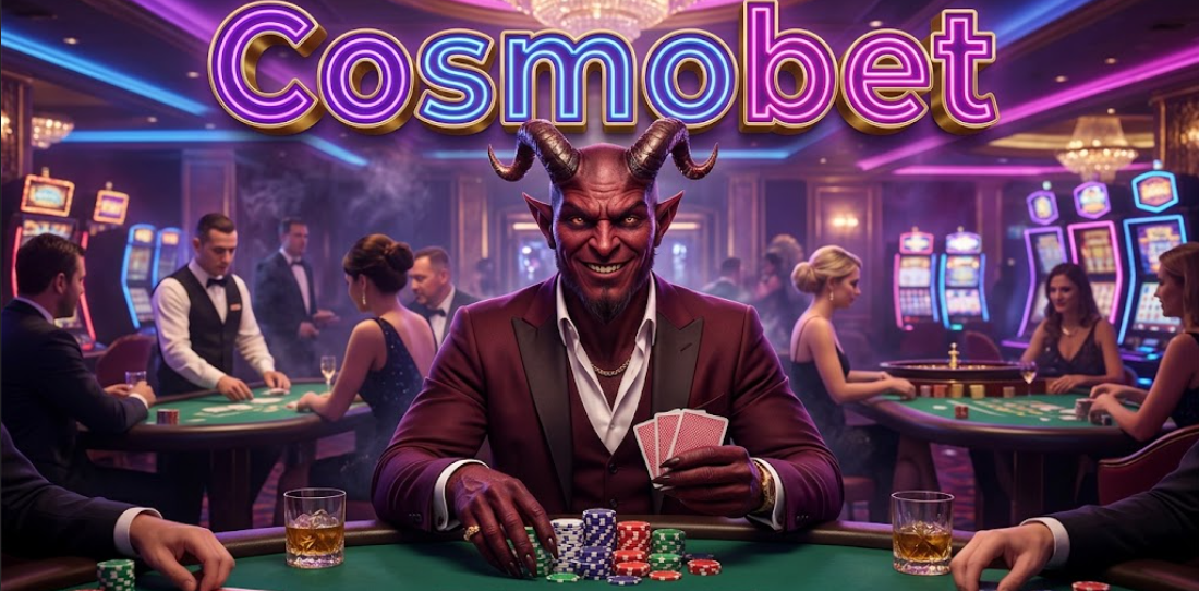 Банер з вітальним бонусом Cosmobet для нових гравців